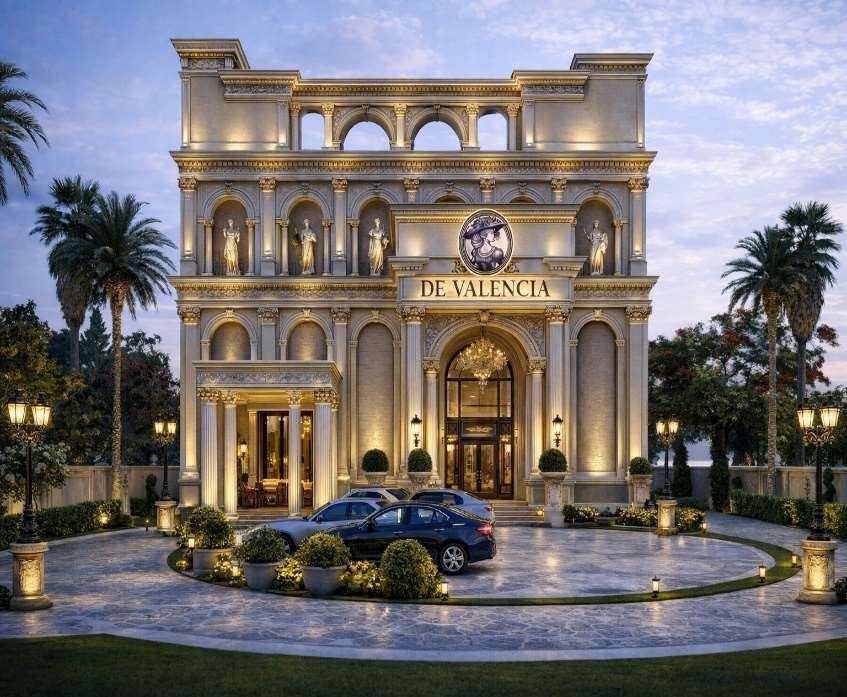 Private Villa Estate — Full-facade GFRC ornamentation and balustrades